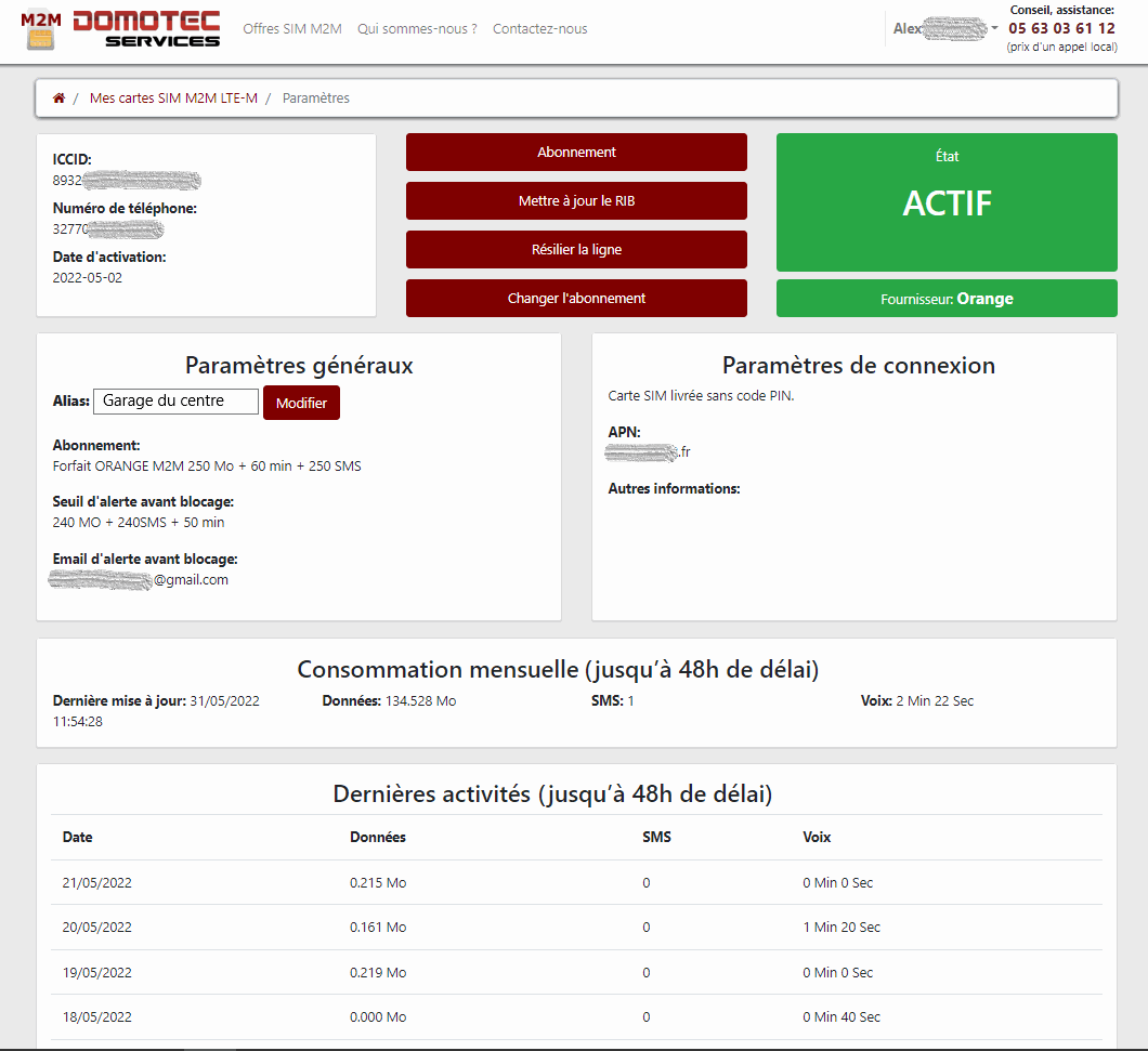 2: Exemple d'une carte SIM M2M